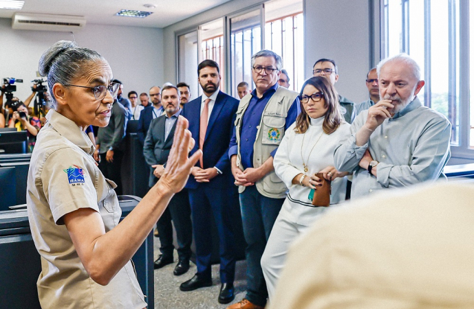 Ministra do Meio Ambiente e Mudança do Clima, Marina Silva e o Presidente da República, Luiz Inácio Lula da Silva