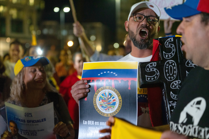 manifestação de venezuelanos