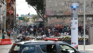 Forças de segurança realizam operação policial na região da Cracolândia, no centro da cidade de São Paulo