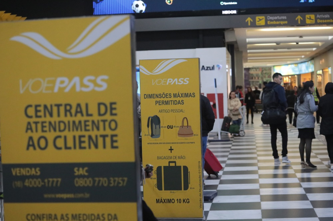 Pouca movimentação nos balcões de check-in da VoePass após o trágico acidente com um avião da companhia