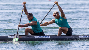 Canoagem velocidade masculino - Isaquias Queiroz e Jacky Godmann na final do C2 M500m