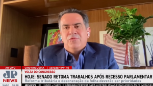 O senador Ciro Nogueira concede entrevista para a Jovem Pan News