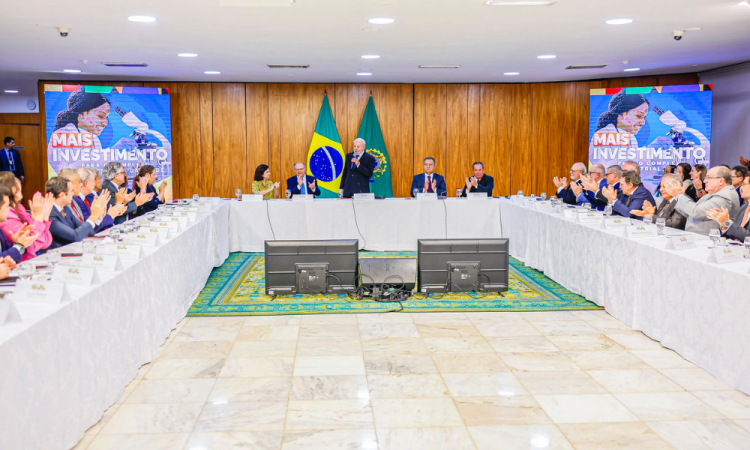 14.08.2024 - Presidente da República, Luiz Inácio Lula da Silva, durante reunião com a indústria farmacêutica para anúncio de investimentos, no Palácio do Planalto.