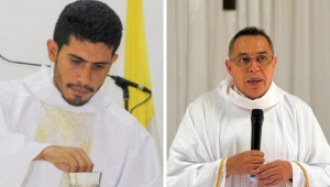 Os padres Denis Martínez (à esq), da diocese de Matagalpa, e Leonel Balmaceda, da paróquia Jesús de Caridad