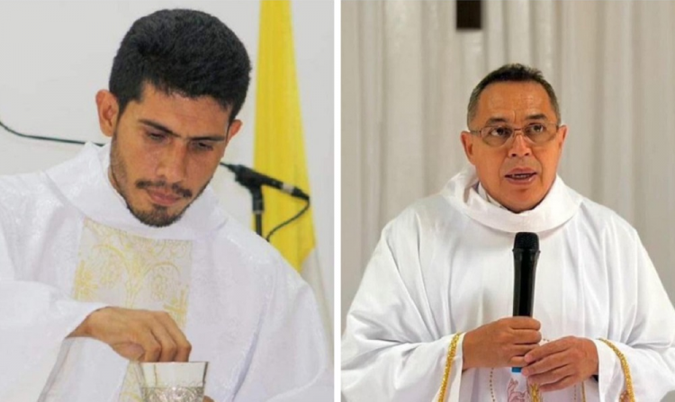 Os padres Denis Martínez (à esq), da diocese de Matagalpa, e Leonel Balmaceda, da paróquia Jesús de Caridad