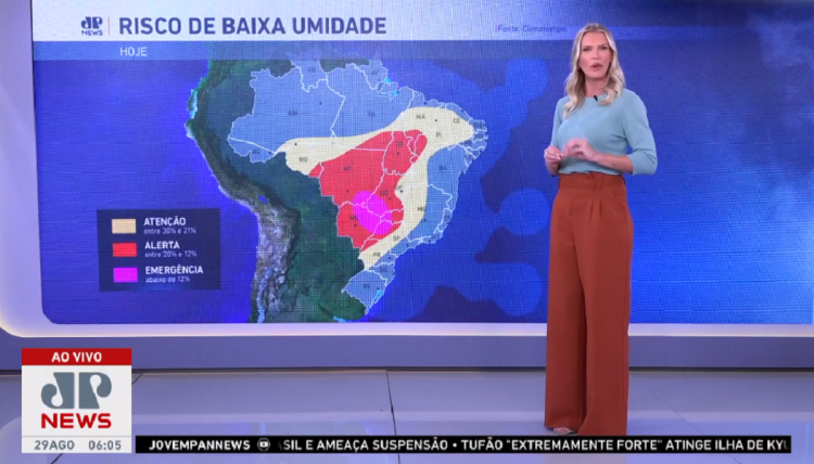 Falta de chuva segue causando baixa umidade do ar no Brasil