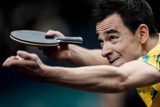 2024.08.04 - Jogos Olímpicos Paris 2024 - Tênis de Mesa masculino - Hugo Calderano enfrenta o francês Felix Le Brun na disputa pela medalha de bronze. Foto: Alexandre Loureiro/COB.