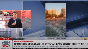 Frame do Jornal da Manhã com a participação de Rodrigo Viga