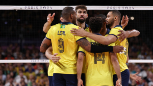 2024.08.02 - Jogos Olímpicos Paris 2024 - Vôlei masculino - Brasil vence o Egito no último jogo da primeira fase. - Foto: Miriam Jeske/COB