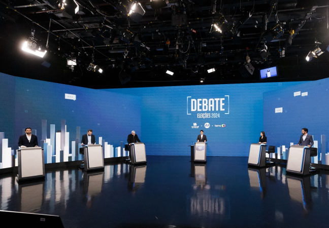 Vista geral do debate promovido pelo SBT, na capital paulista