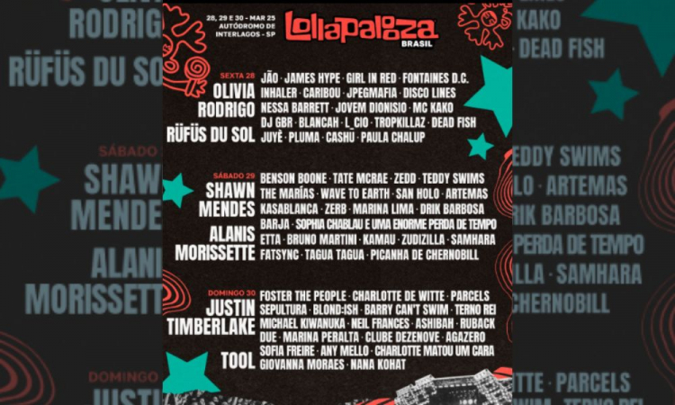 line up lolla por dia