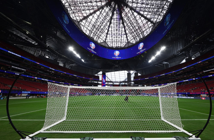 Vista geral do estádio antes da partida do Grupo C da CONMEBOL Copa América EUA 2024 entre Panamá e Estados Unidos no Mercedes-Benz Stadium