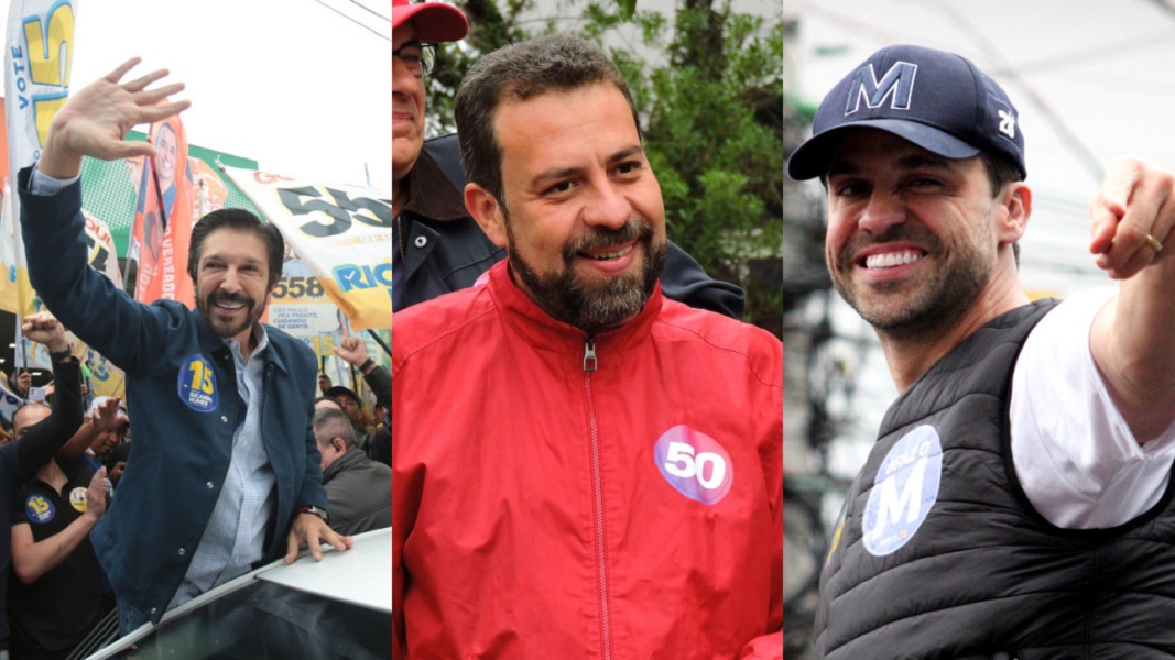 Montagem 4 outubro Nunes, Boulos e Marcal