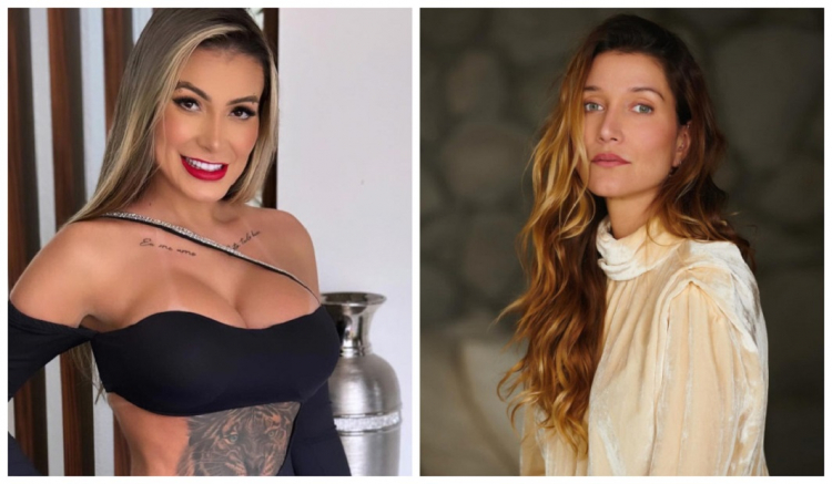 Montagem com Andressa Urach, à esquerda, e Gabriela Pugliesi, à direita