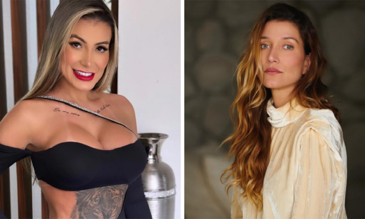 Montagem com Andressa Urach, à esquerda, e Gabriela Pugliesi, à direita