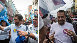 Montagem: Nunes e Boulos em campamha