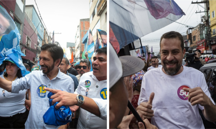 Montagem: Nunes e Boulos em campamha