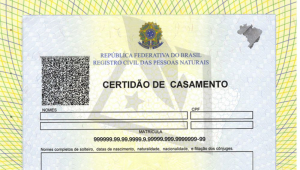 certidão de casamento