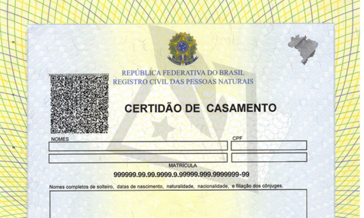 certidão de casamento