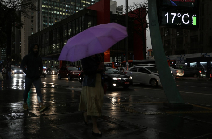 chuva na Avenida Paulista