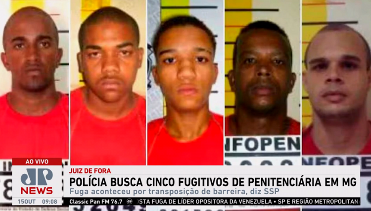 Polícia busca cinco fugitivos de penitenciária em Minas Gerais