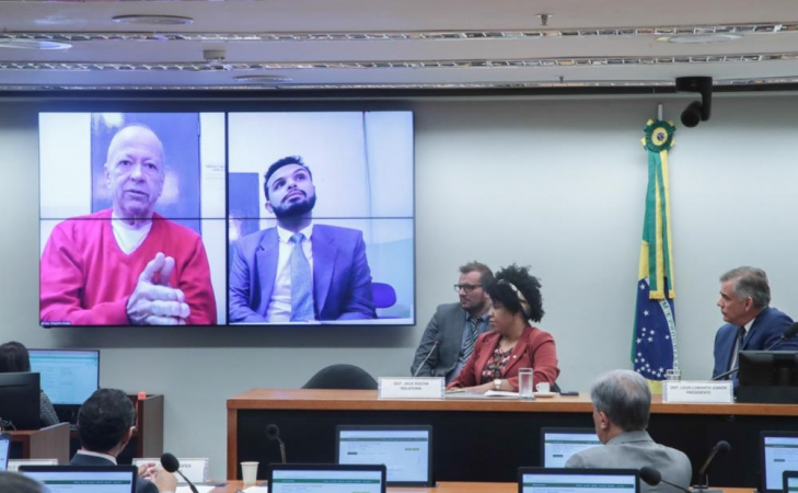 Chiquinho Brazão fala da prisão, por meio de videoconferência, com o Conselho de Ética e Decoro Parlamentar da Câmara