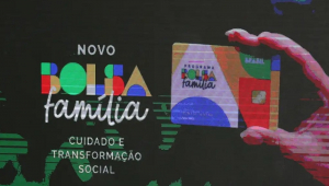 Detalhe do novo cartão do Bolsa Familia, durante Cerimônia de lançamento do Novo Bolsa Família