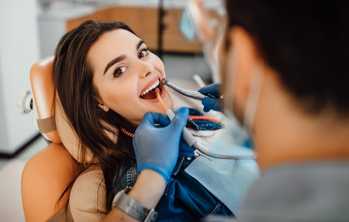 Paciente no dentista saude bucal