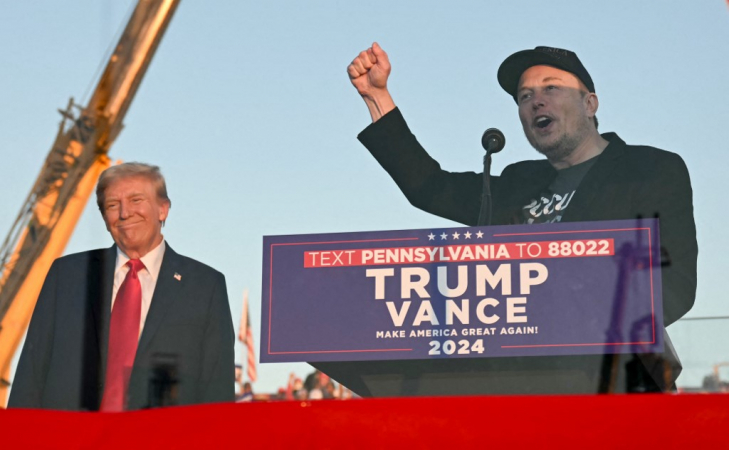 Musk em comicio de campanha de Trump 2024