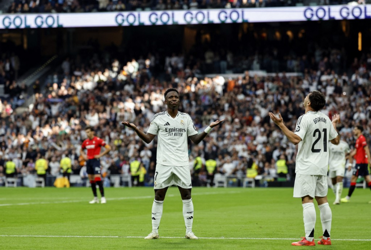 Com 3 de Vinicius Júnior, Real Madrid goleia o Osasuna após duas derrotas seguidas em casa