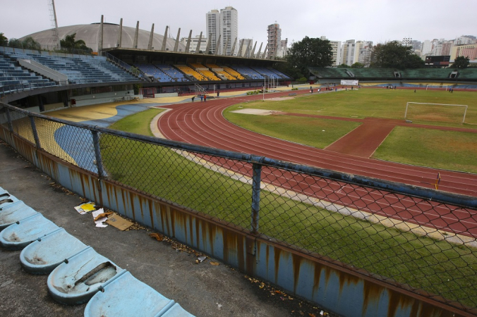 Vista parcial do conjunto Desportivo Constâncio Vaz Guimarães do qual faz parte o Ginásio do Ibirapuera