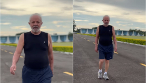 Lula fazendo exercício físico