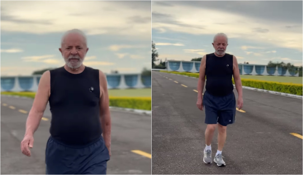 Lula fazendo exercício físico