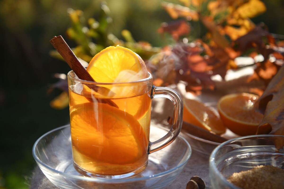 Chá de canela com laranja 