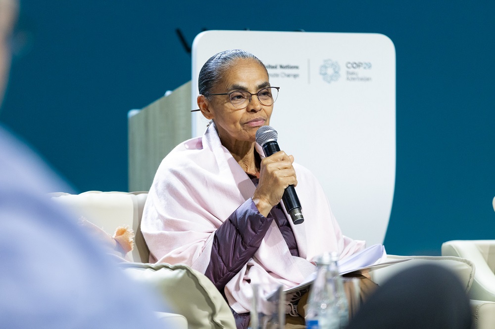 Marina Silva discursa durante a COP29 em Baku, no Azerbaijão