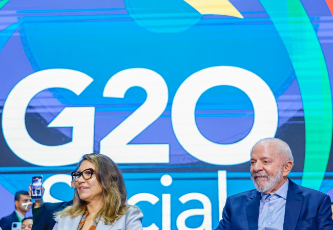 Presidente da República, Luiz Inácio Lula da Silva, durante a Sessão de encerramento do G20 Social