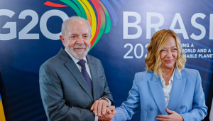 Presidente da República, Luiz Inácio Lula da Silva, durante Reunião com a Primeira-Ministra da República Italiana, Giorgia Meloni