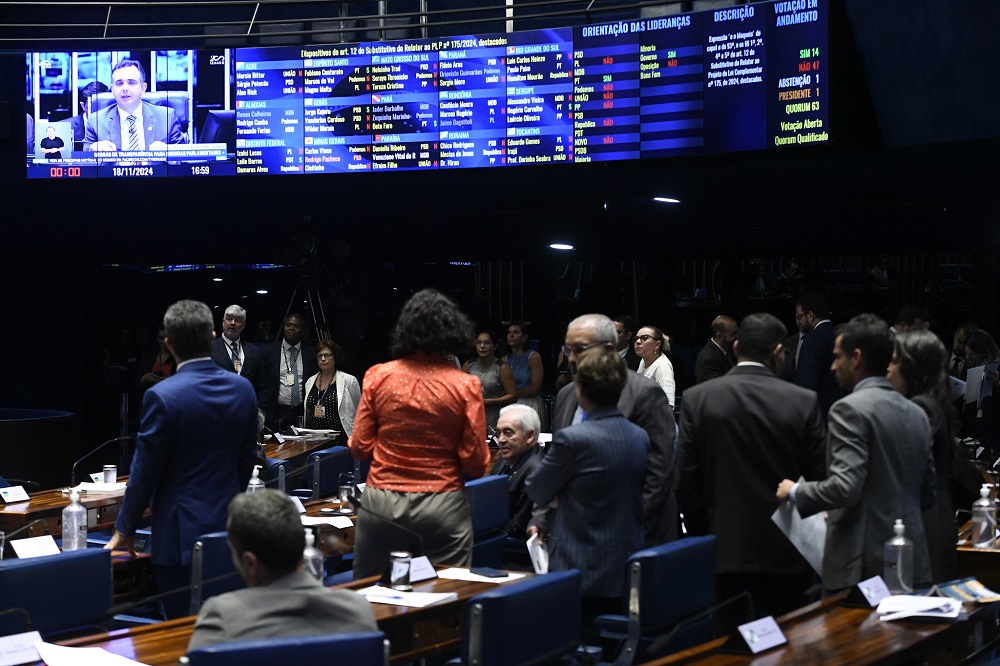 Plenário do Senado Federal durante sessão deliberativa extraordinária