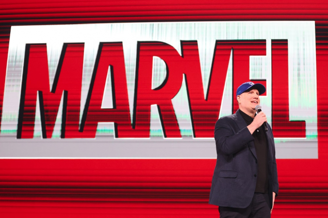 Kevin Feige, presidente da Marvel Studios, fala durante o segundo dia do D23 Brasil