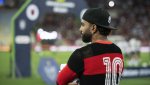 O jogador Gabigol, do Flamengo, durante partida entre Flamengo x Atlético MG, válida pelo Campeonato Brasileiro