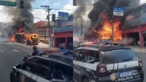 onibus pega fogo em são paulo