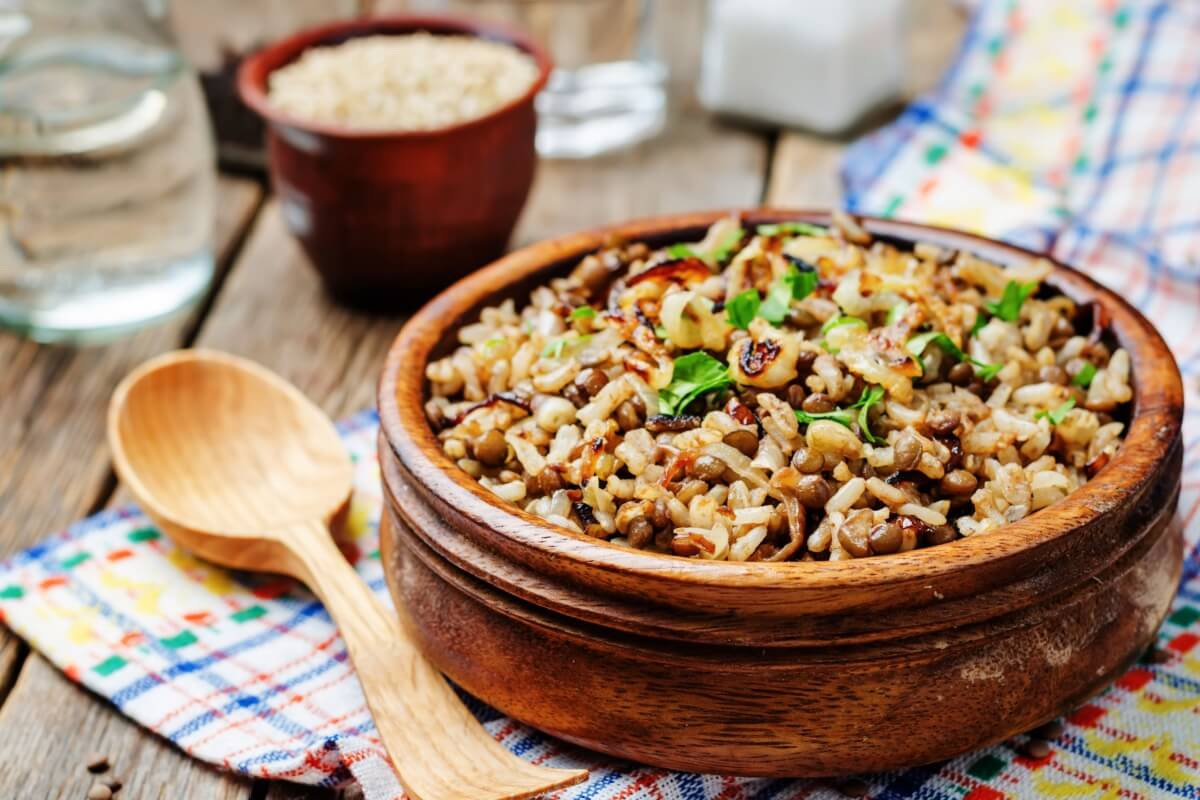 Arroz com lentilha 