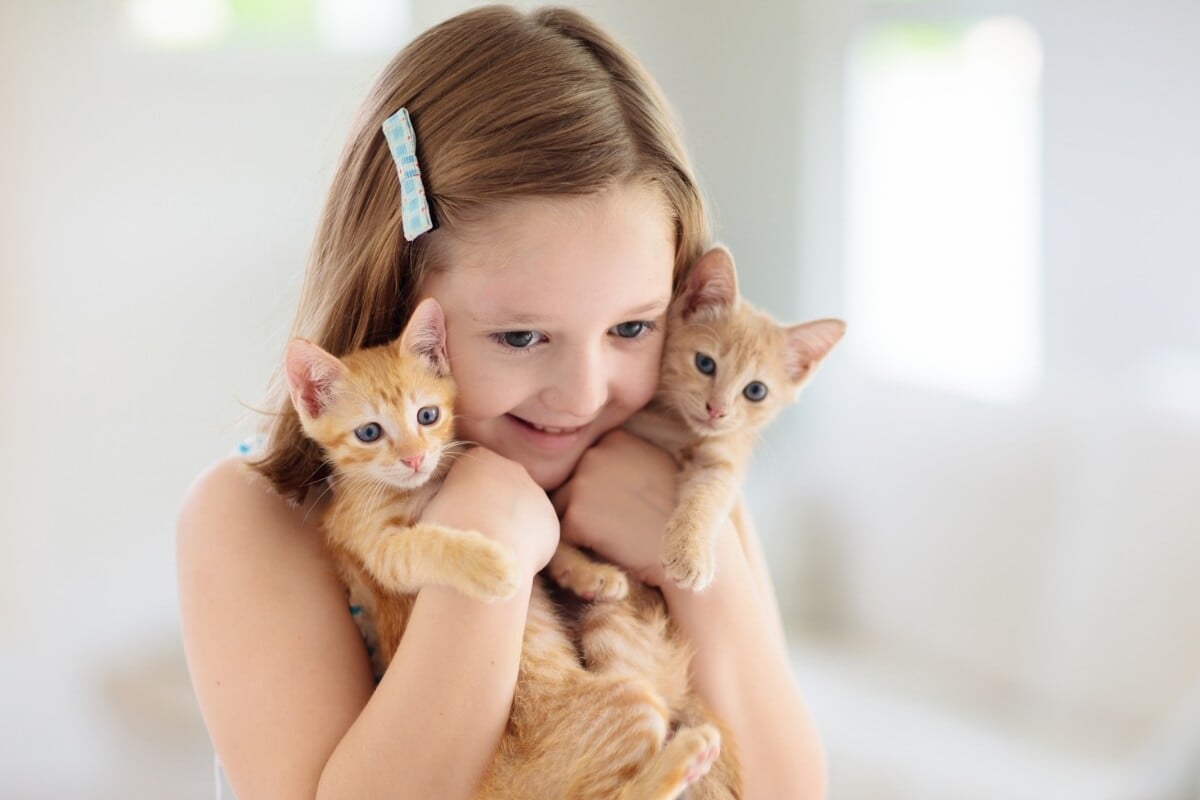 Fare attenzione quando i gatti interagiscono con i bambini aiuta a creare un ambiente equilibrato 