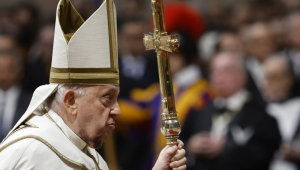 O papa Francisco durante uma cerimônia de consistório na Basílica de São Pedro, no Vaticano