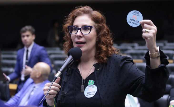 A deputada federal Carla Zambelli no plenário da Câmara