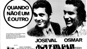 Anúncio da Jovem Pan com duas estrelas da casa: Joseval Peixoto e Osmar Santos