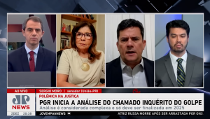 Sergio Moro conversa com Thiago Uberreich, Dora Kramer e Nelson Kobayashi no Jornal Jovem Pan