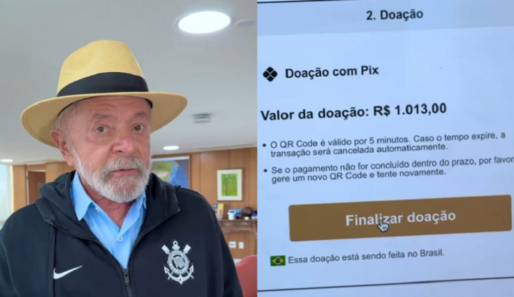 Lula faz doação para ‘vaquinha’ do Corinthians e desmente que Pix será taxado