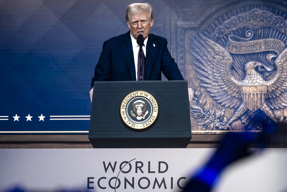 Davos (Switzerland Schweiz Suisse), 23/01/2025.- US President Donald J. Trump