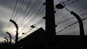 ma visão geral da área do antigo campo de Auschwitz em Oswiecim no 80º aniversário da libertação da concentração alemã nazista e do campo de extermínio de Auschwitz-Birkenau,